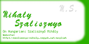 mihaly szalisznyo business card