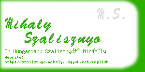 mihaly szalisznyo business card